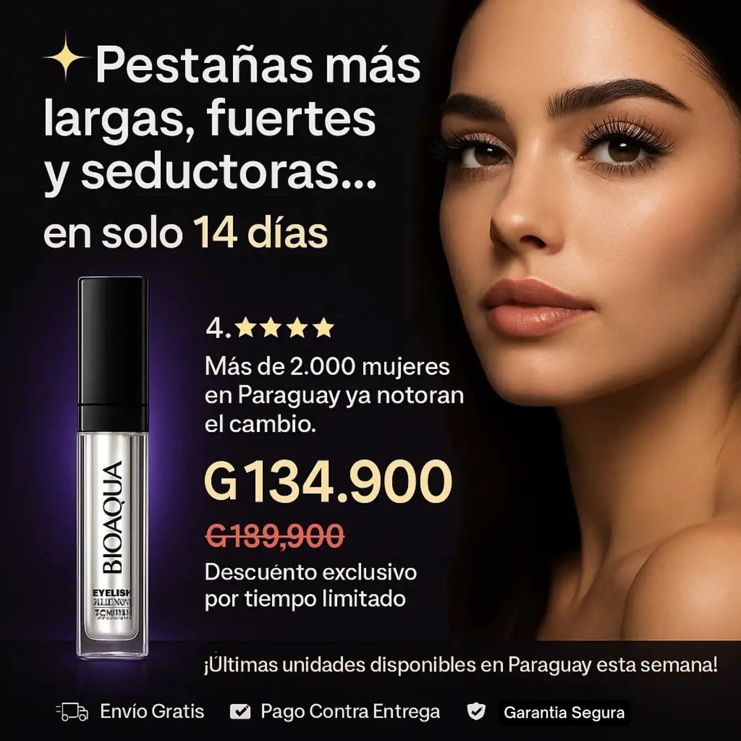 BIOAQUA PRO – Sérum Alargador de Pestañas