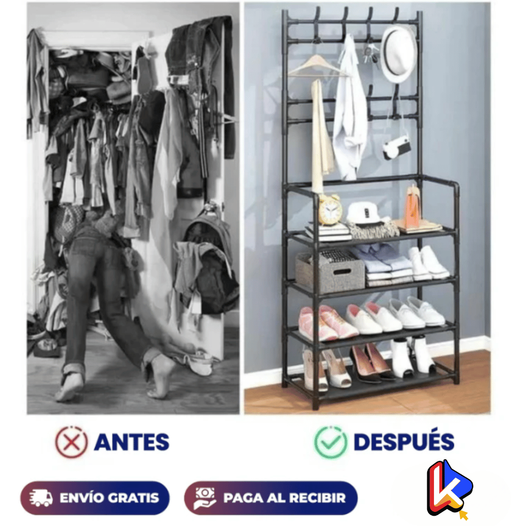 Organizador de Zapatos 4 Niveles + Perchero