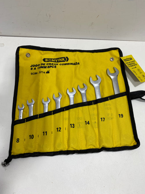 🔧 Juego de Llaves Combinadas BOMVINK – 8 Piezas (8 a 19
