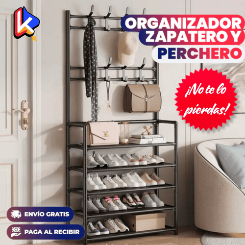 Organizador de Zapatos 4 Niveles + Perchero