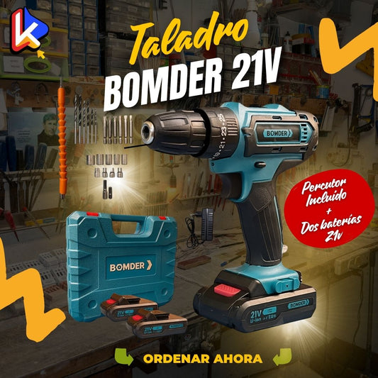 BOMDER 21V con Percutor+2 Baterías y Estuche
