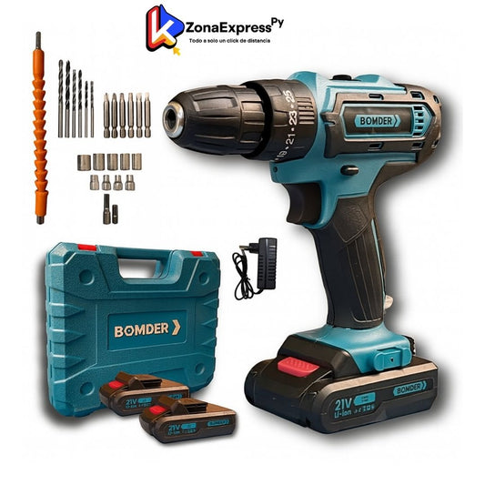 BOMDER 21V con Percutor+2 Baterías y Estuche