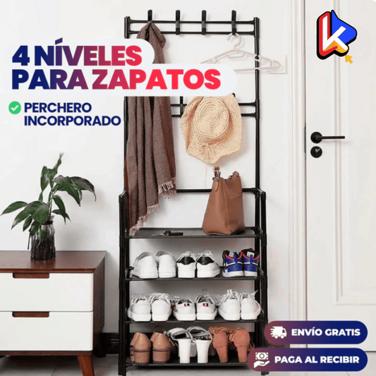 Organizador de Zapatos 4 Niveles + Perchero