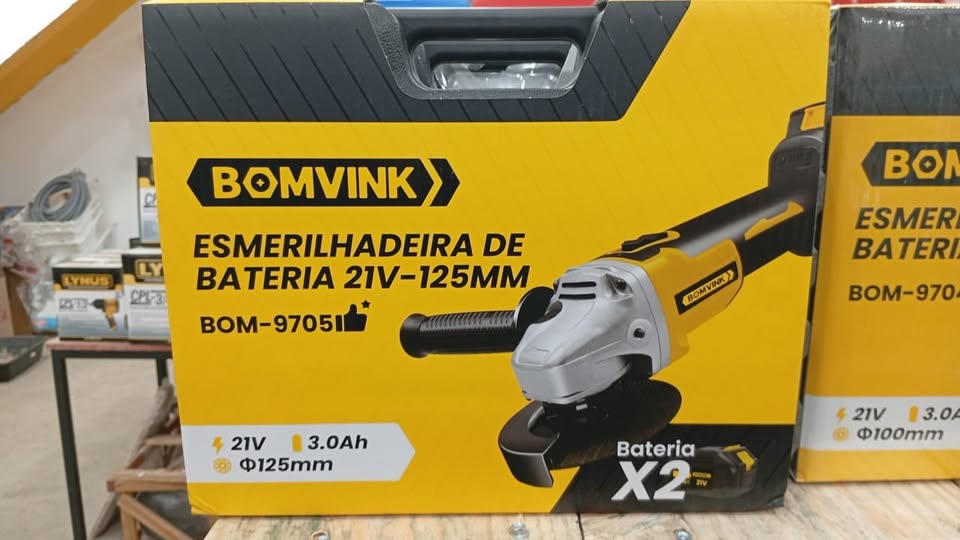 Amoladora Inalámbrica BOMVINK 21V – 125mm (2 Baterías)