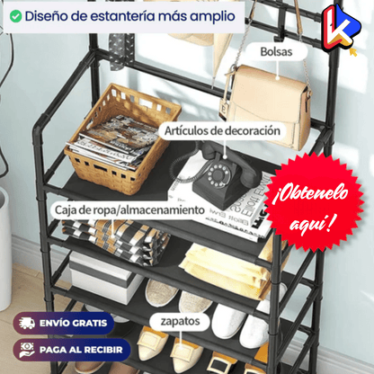 Organizador de Zapatos 4 Niveles + Perchero
