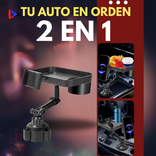 Organizador 2 en 1 para Auto – Celular y Comida con Estilo Premium